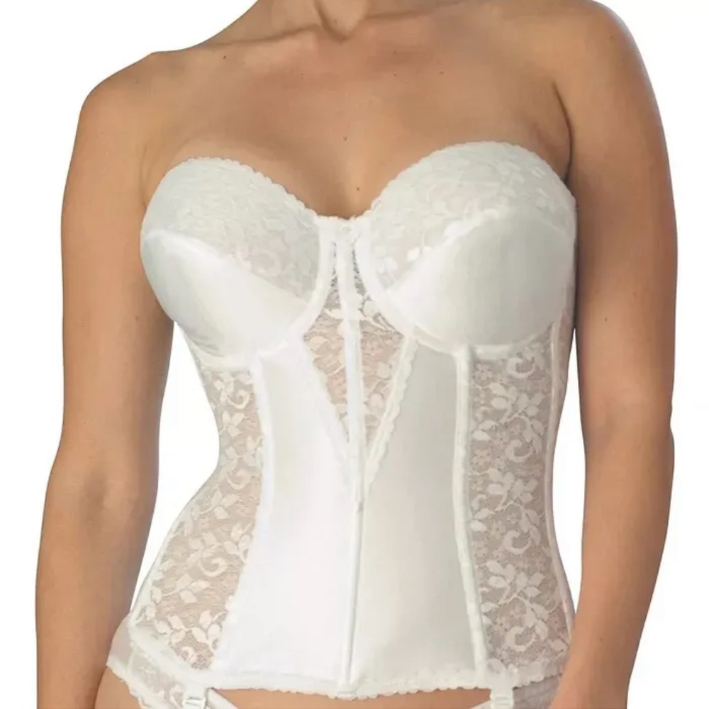 Carnival Lace Full Coverage Torsolette Strapless Bustier Underwire Size 42D - Picture 1 of 16